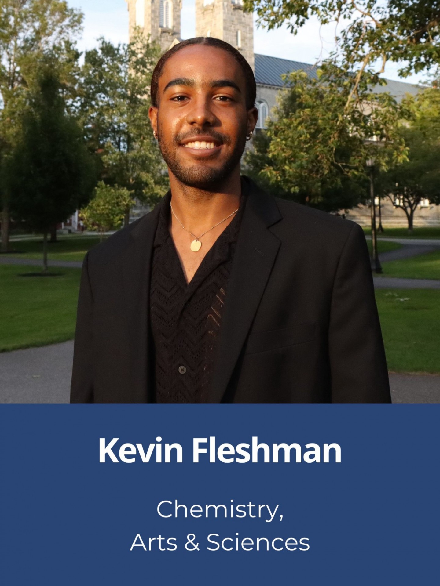 Headshot of Kevin Fleshman, Chemistry Arts & Sciences on a green background