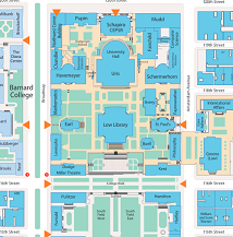 Map of Columbia's Morningside campus