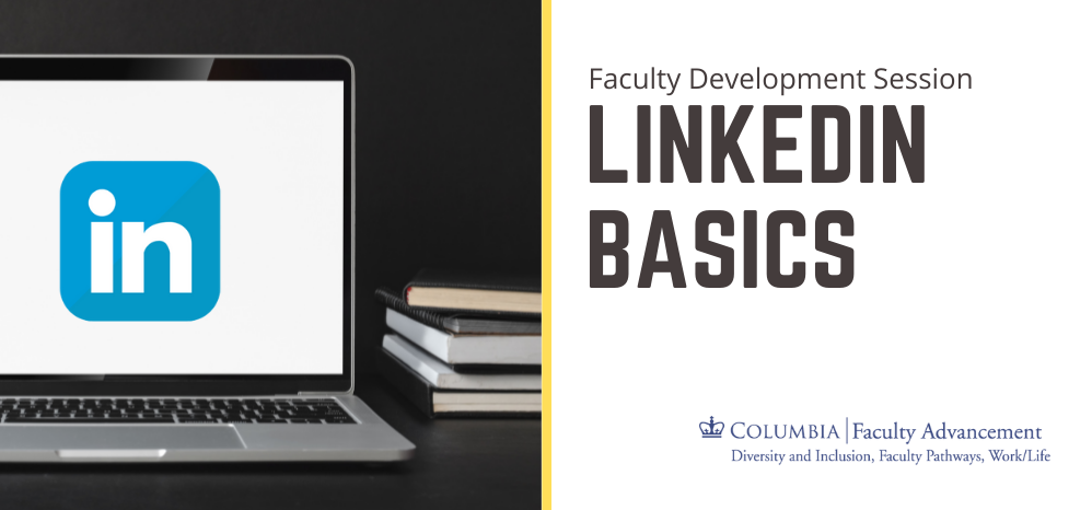 Linkedin Basics with photo of computer and books