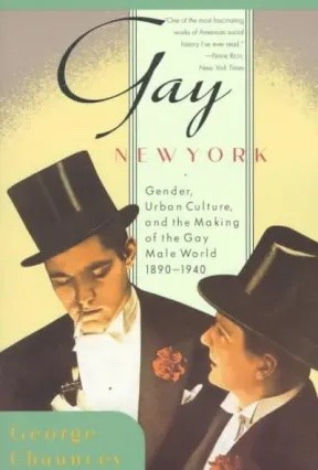 Book cover Gay New York by George Chauncey, depicting two men wearing top hats