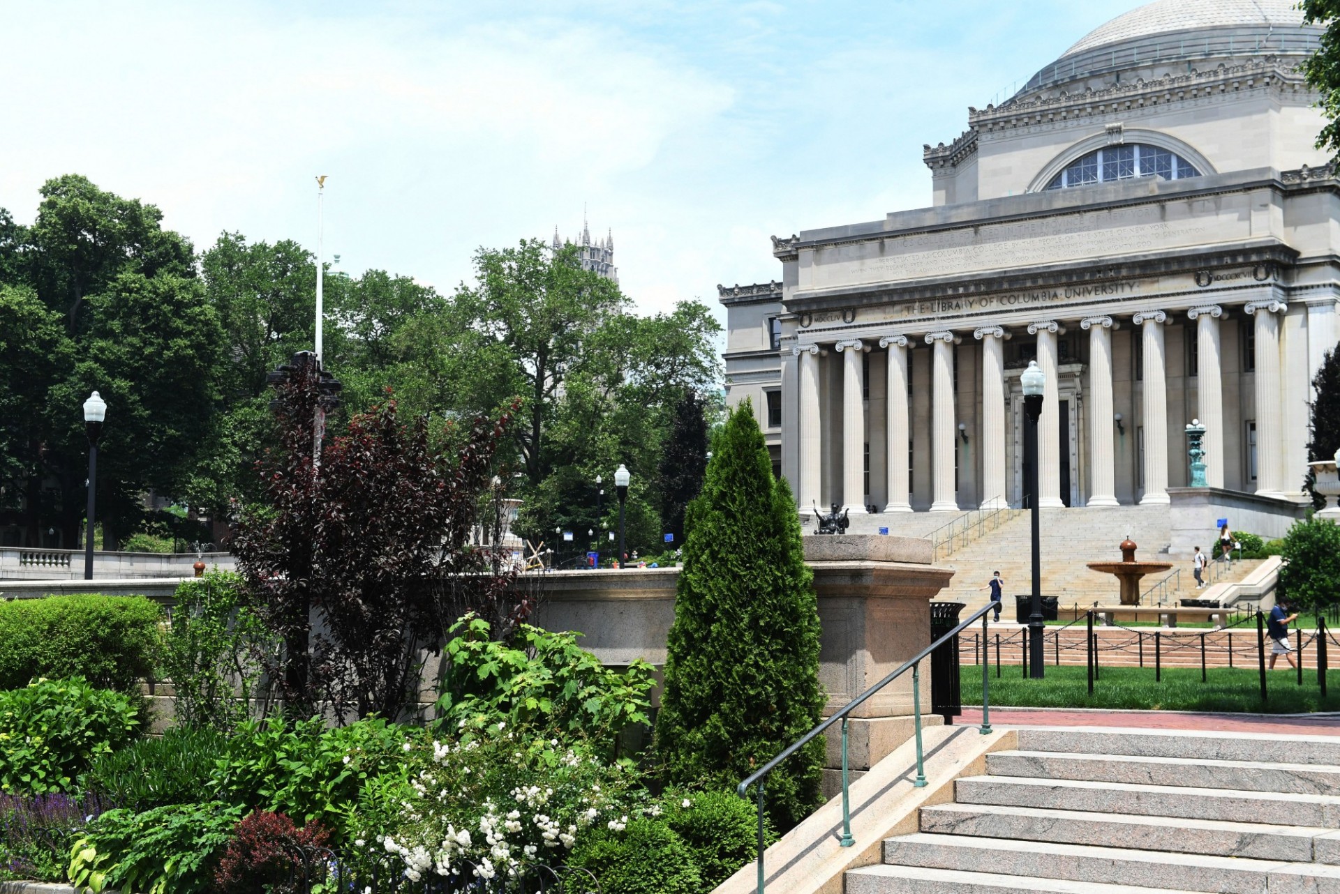 Image of Low Library Building with green trees
