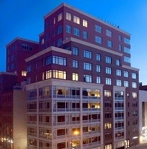 Aloft Harlem building at night