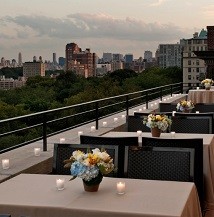 Outside deck of Columbia Faculty House overlooking Morningside Park