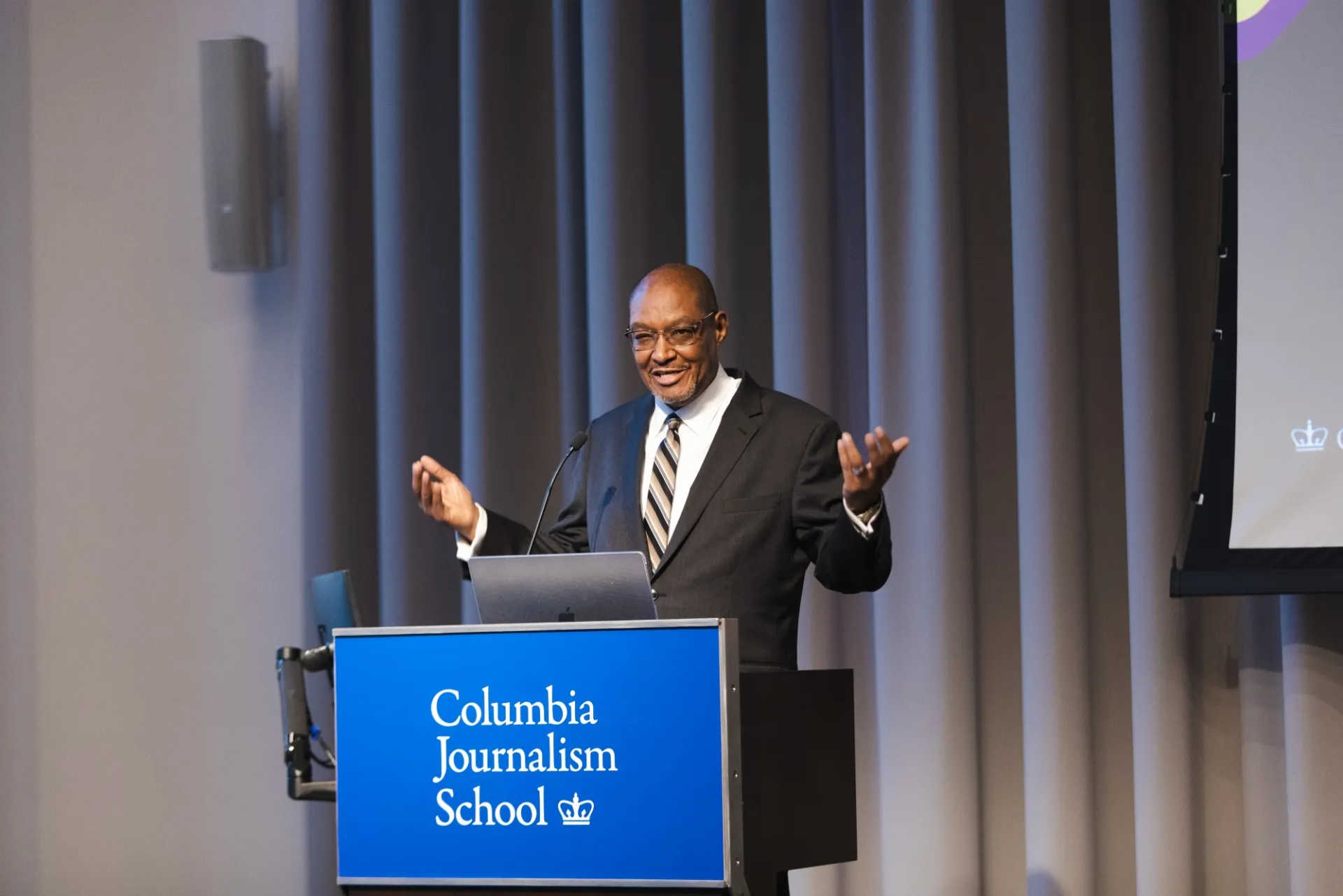 Interim Provost Dennis Mitchell giving remarks at HB/CU Connections