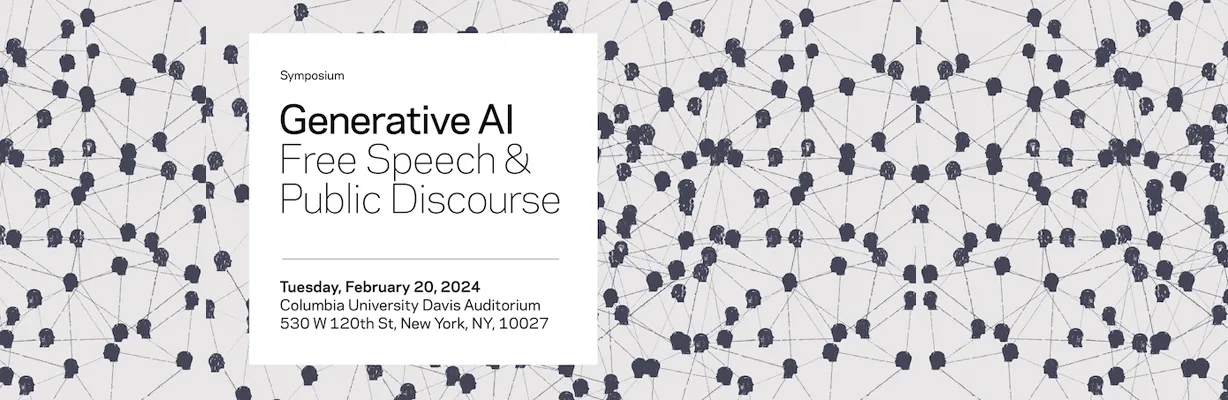Generative AI, Free Speech & Public Discourse symposium event graphic