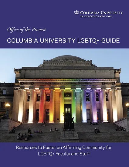 Photo of Low Library illuminated with rainbow lights