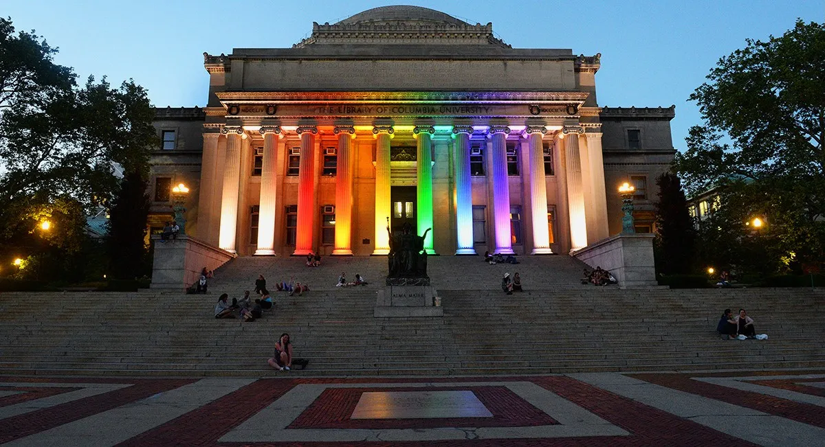 Low Library with rainbow lights
