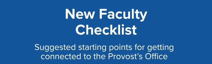 New faculty checklist