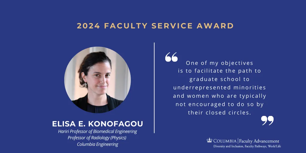 Headshot of Elisa Konofagou and quote