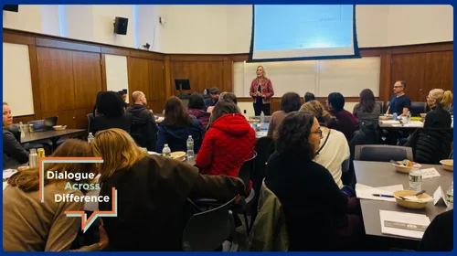 Beth Fisher-Yoshida leading the DxD faculty development session