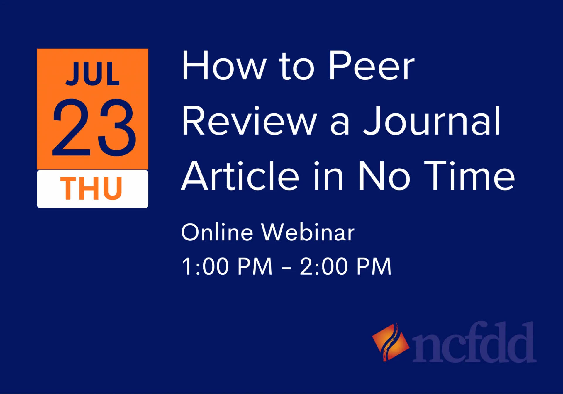 NCFDD Peer Review a Journal Article