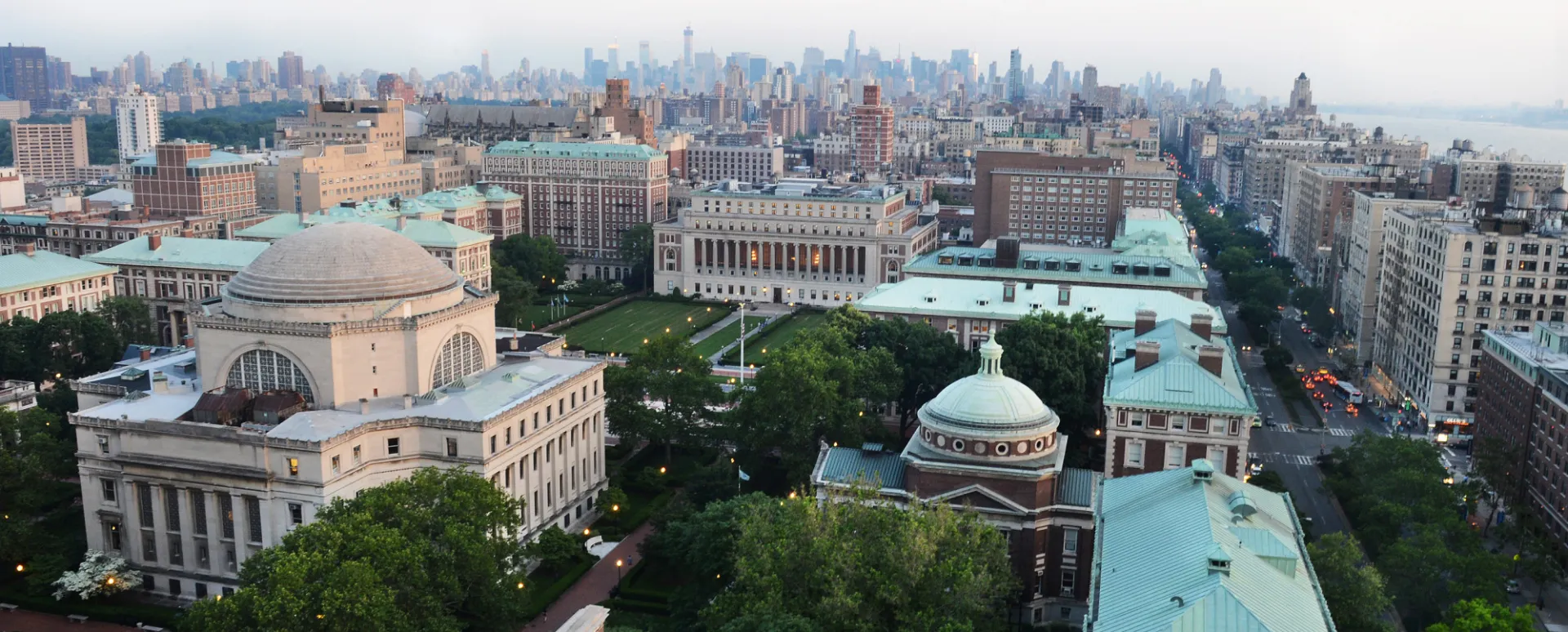An aerial view of Columbia campus