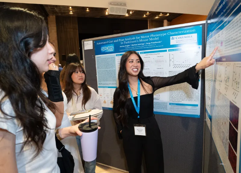 Student presenting research 